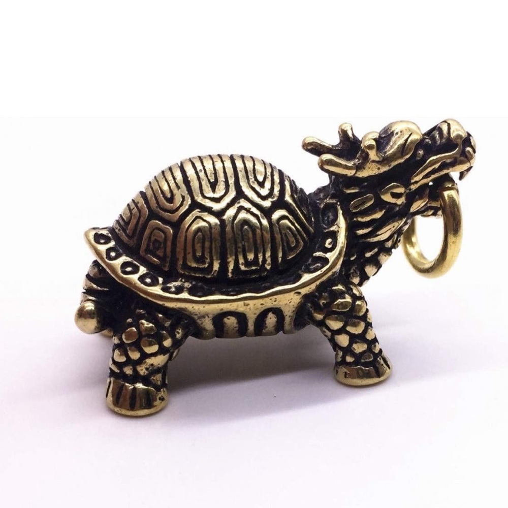 Solid Brass Handmade Turtle DIY Necklace Car Pendant Knife Beads Brass Lucky Tur